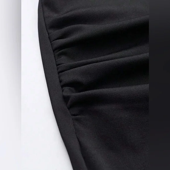 SHEIN- Black Scrunched Sides Midi Skirt Size XL - Picture 3 of 9